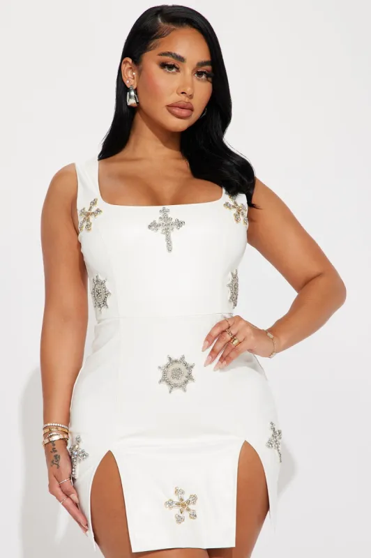 Dazzling Muse Mini Dress - Cream sold by Fashion Nova
