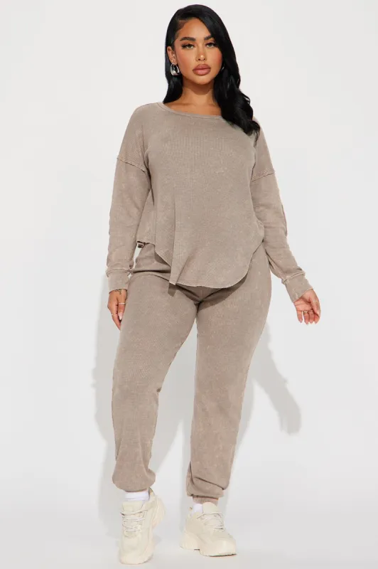 Winona Mineral Wash Jogger Set - Sand sold by Fashion Nova