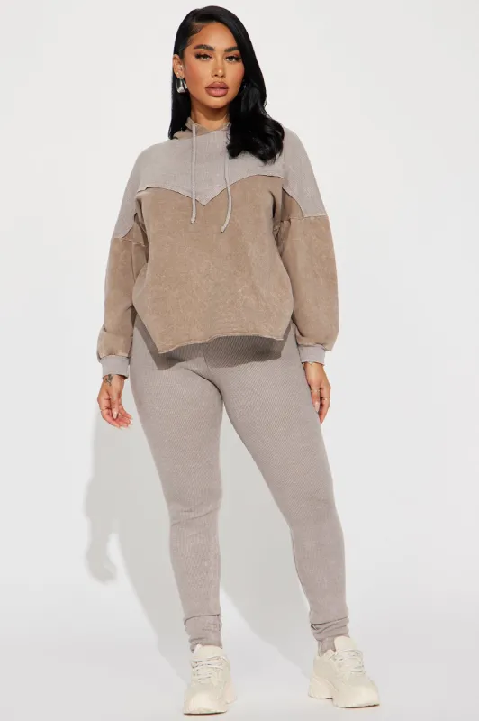 Yazmine Vintage Wash Legging Set - Taupe sold by Fashion Nova