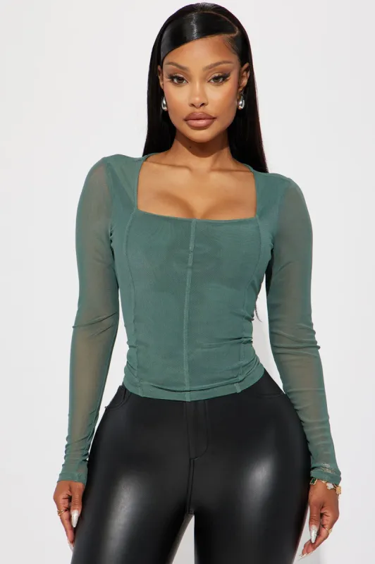 Monroe Mesh Top - Green sold by Fashion Nova