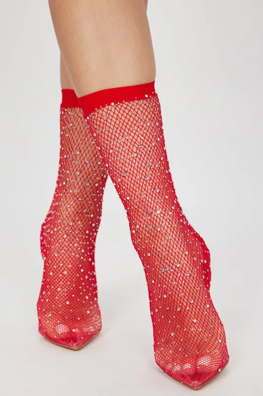 Highly Classified Rhinestone Pump - Red made by Fashion Nova