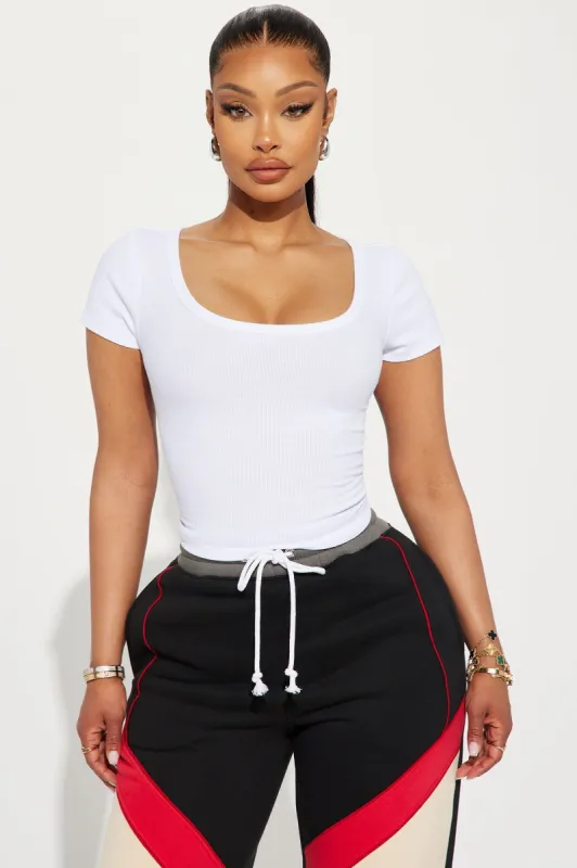 Amelia Scoop Neck Top - White sold by Fashion Nova