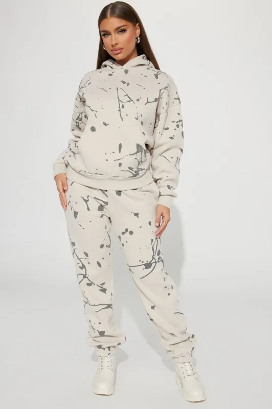 Paint Life Sweatsuit - Taupe made by Fashion Nova