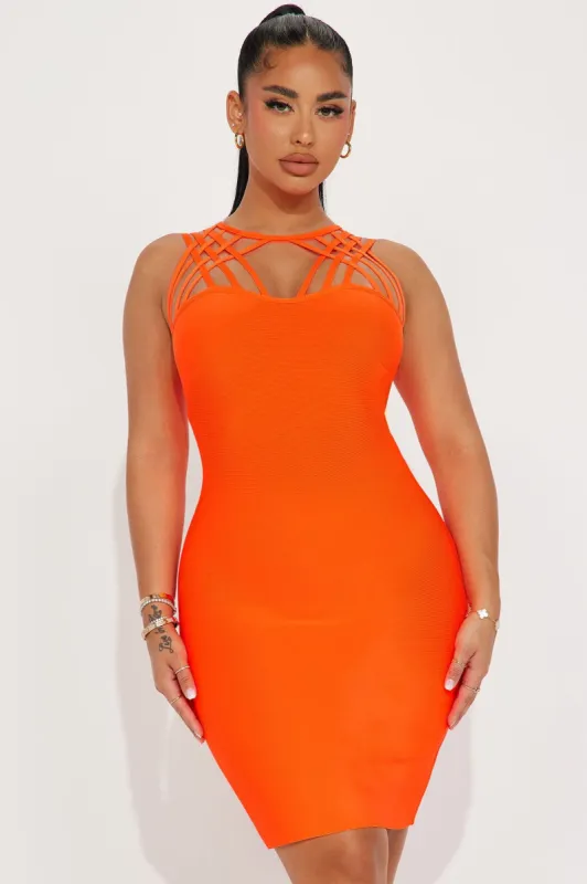 Camila Bandage Midi Dress - Orange sold by Fashion Nova