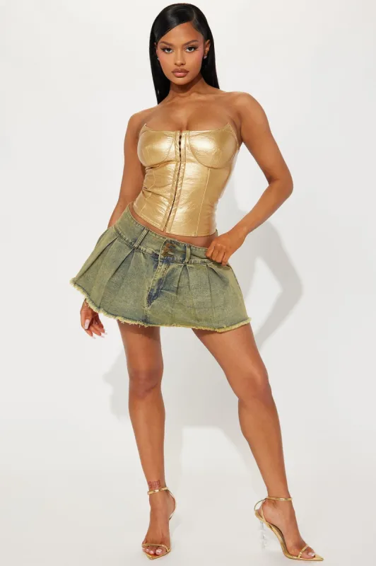 Had Enough Denim Micro Mini Skirt - Medium Wash sold by Fashion Nova