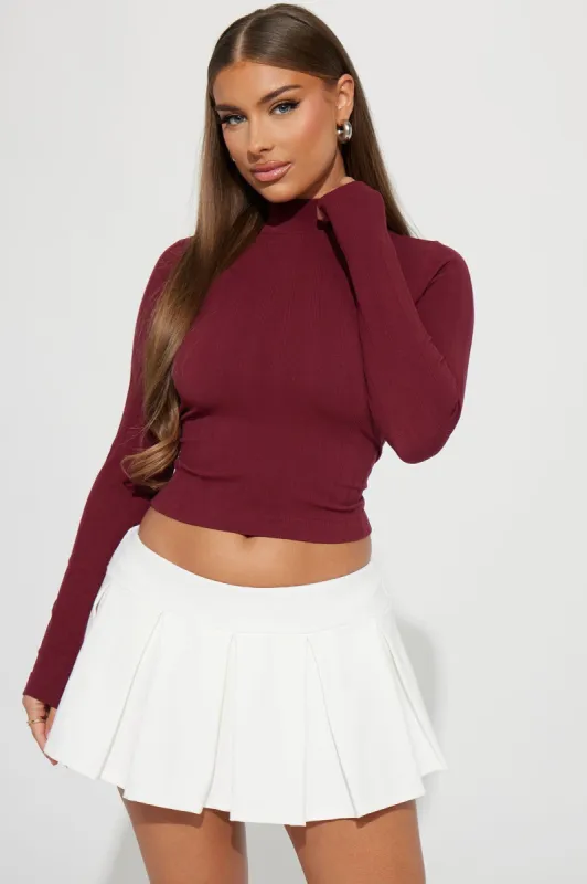 Mariana Seamless Long Sleeve Top - Wine sold by Fashion Nova