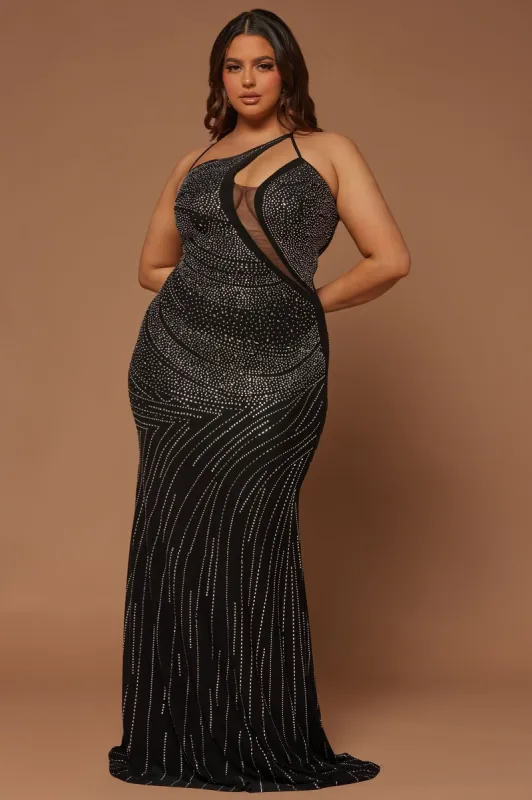 Alessia Embellished Gown - Black sold by Fashion Nova