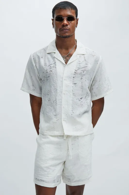 Mirage Textured Shirt - White sold by Fashion Nova