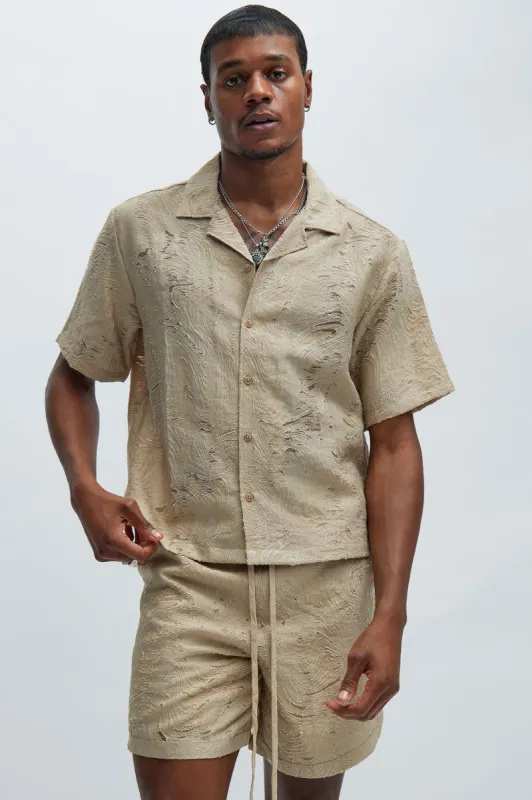 Mirage Textured Shirt - Tan sold by Fashion Nova