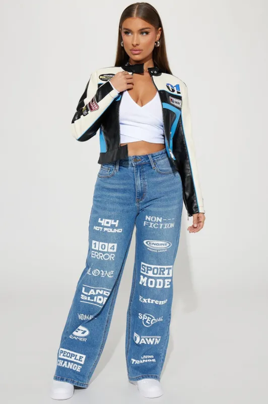Lost Connection Baggy Jeans - Medium Wash sold by Fashion Nova