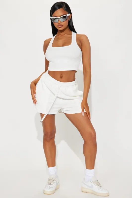All The Feels Ribbed Short Set - White sold by Fashion Nova