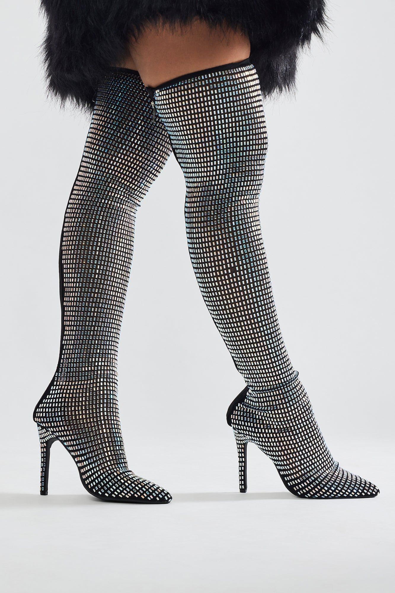 Under The Disco Ball Over The Knee Heeled Boots - Black sold by Fashion Nova product image thumbnail 3