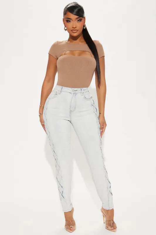 Still In Love Stretch Skinny Jeans - Light Wash sold by Fashion Nova