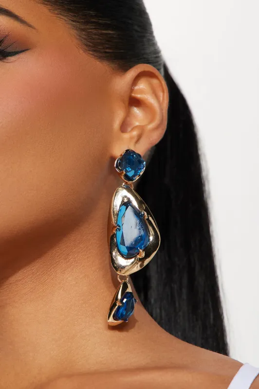 Blue Iris Drop Earrings - Blue sold by Fashion Nova