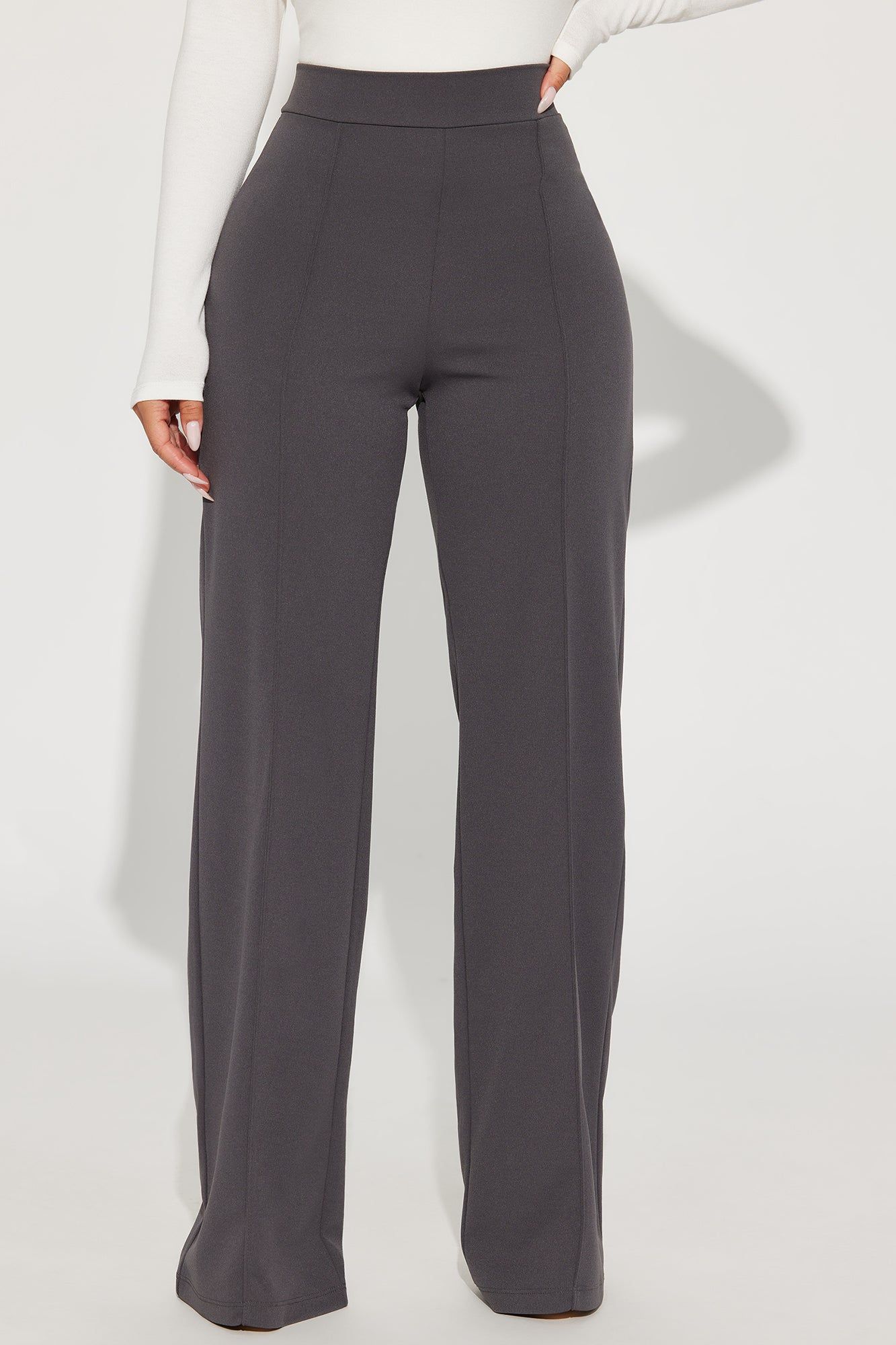 Petite Victoria High Waisted Dress Pants - Charcoal sold by Fashion Nova product image thumbnail 2
