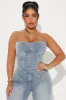 Tell You Later Denim Jumpsuit - Light Wash sold by Fashion Nova