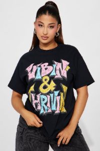 I'm Thrivin' Graphic Tee - Black sold by Fashion Nova