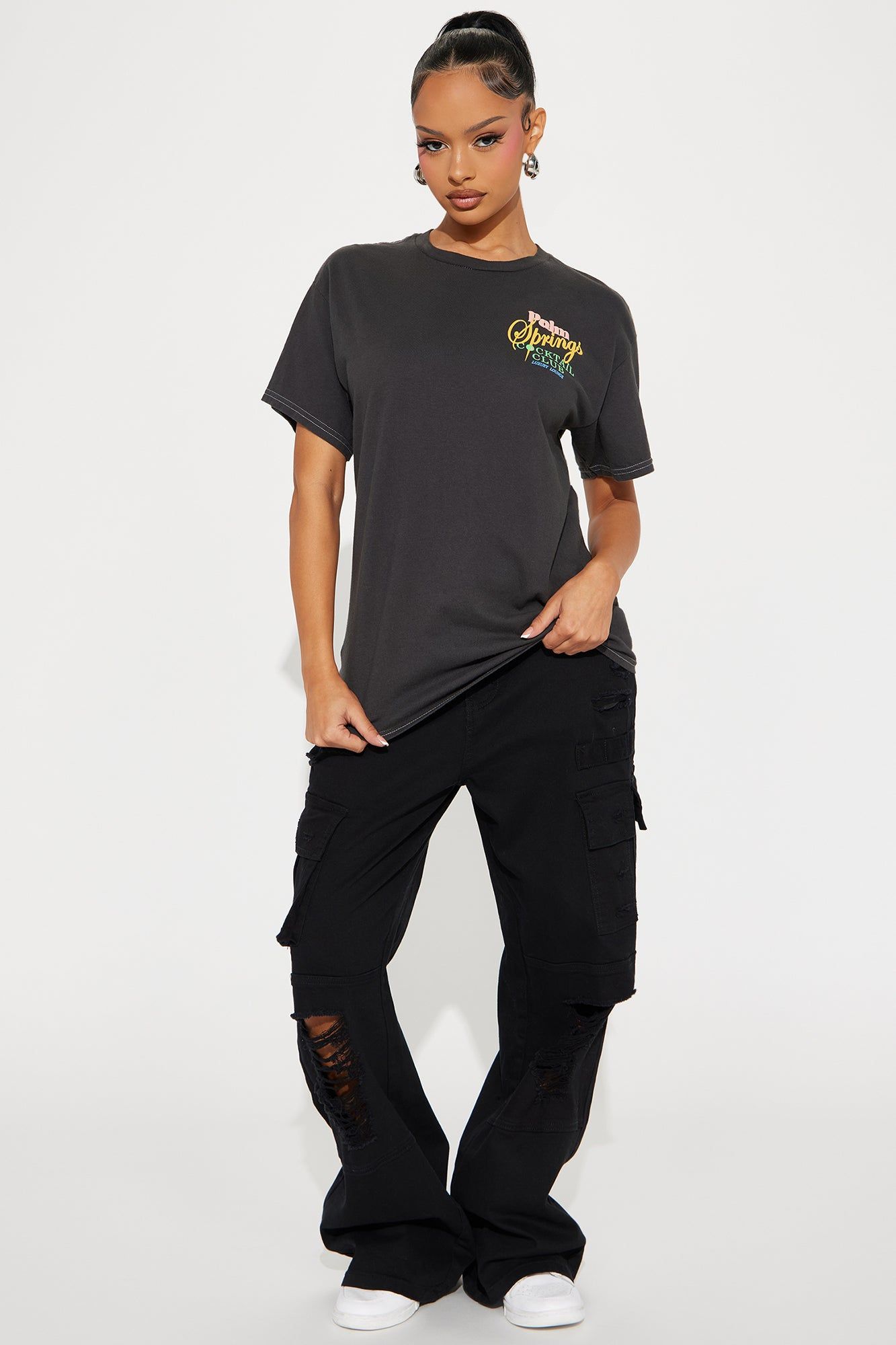 Palm Springs Cocktail Club Tee - Charcoal sold by Fashion Nova product image thumbnail 2