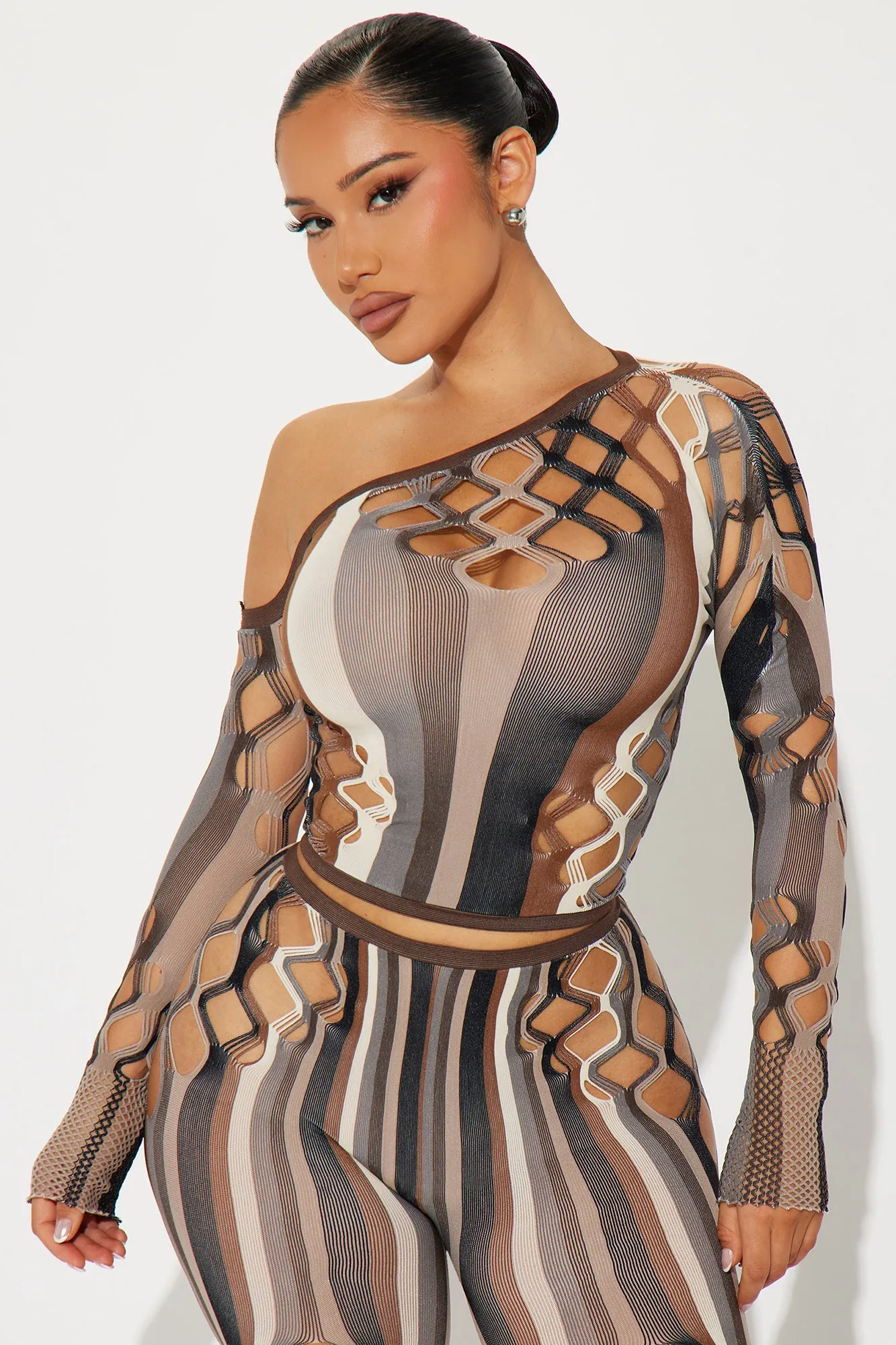 Ready For The Night Pant Set - Brown/combo sold by Fashion Nova product image thumbnail 2