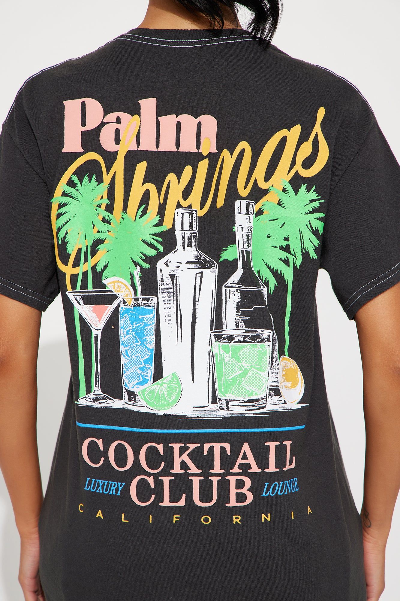 Palm Springs Cocktail Club Tee - Charcoal sold by Fashion Nova product image thumbnail 3