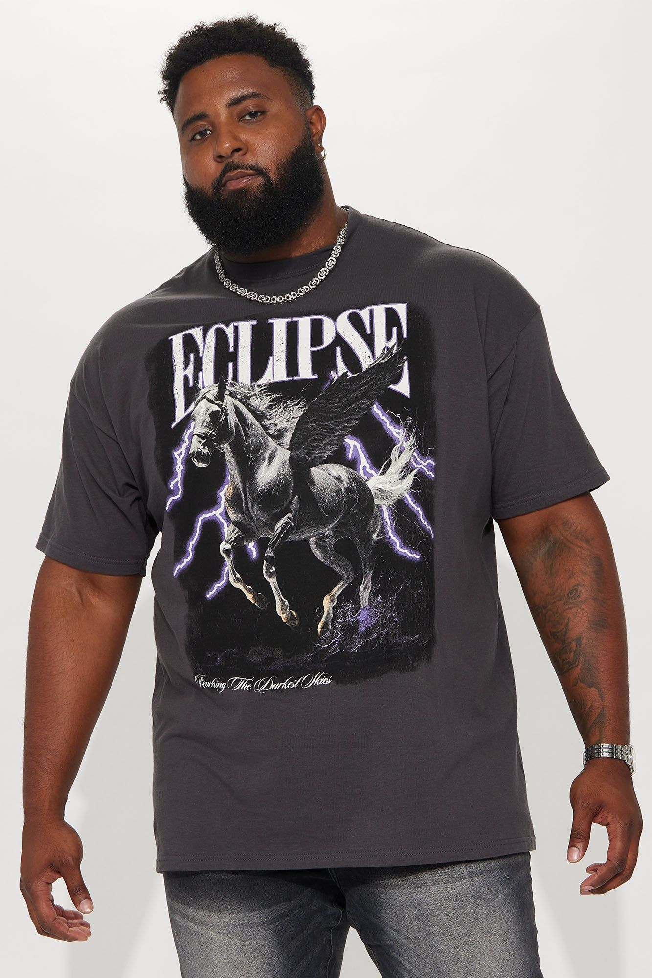 Eclipse Short Sleeve Tee - Charcoal sold by Fashion Nova product image thumbnail 2