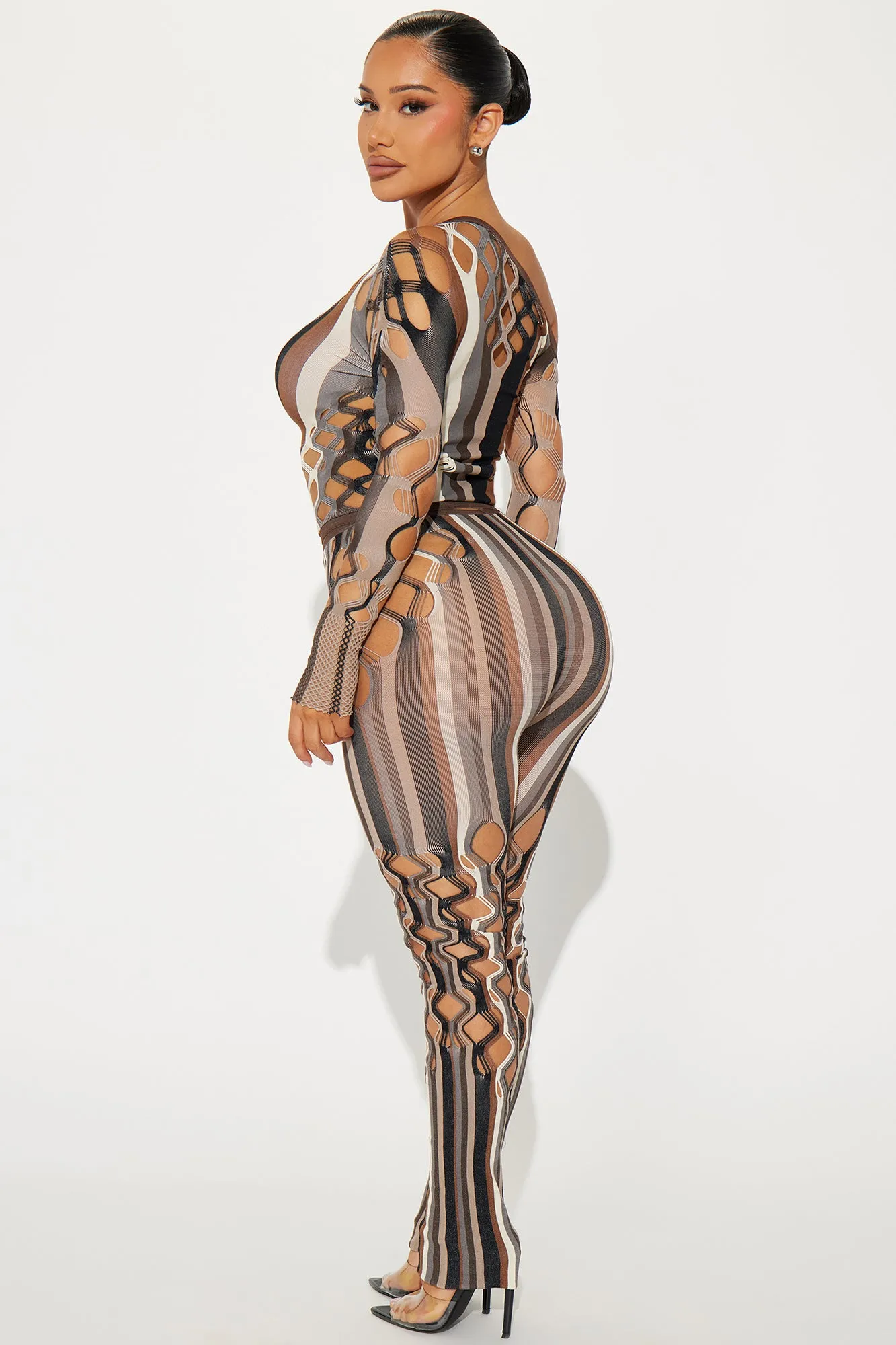 Ready For The Night Pant Set - Brown/combo sold by Fashion Nova product image thumbnail 3