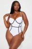 Classic Touch Underwire 1 Piece Swimsuit - White/Black sold by Fashion Nova