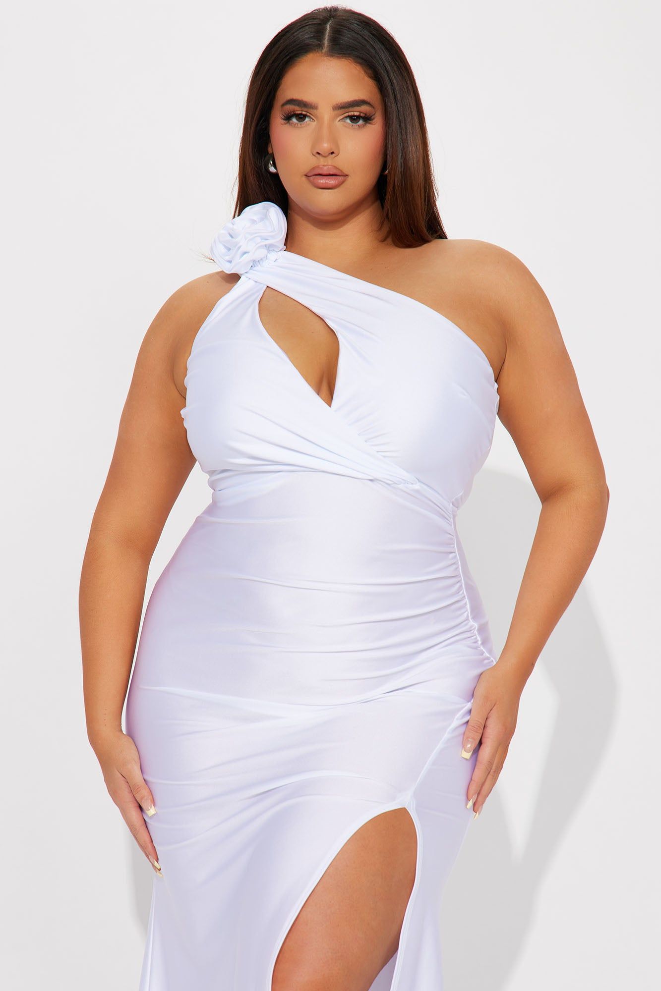 Rosette One Shoulder Gown - White sold by Fashion Nova product image thumbnail 5