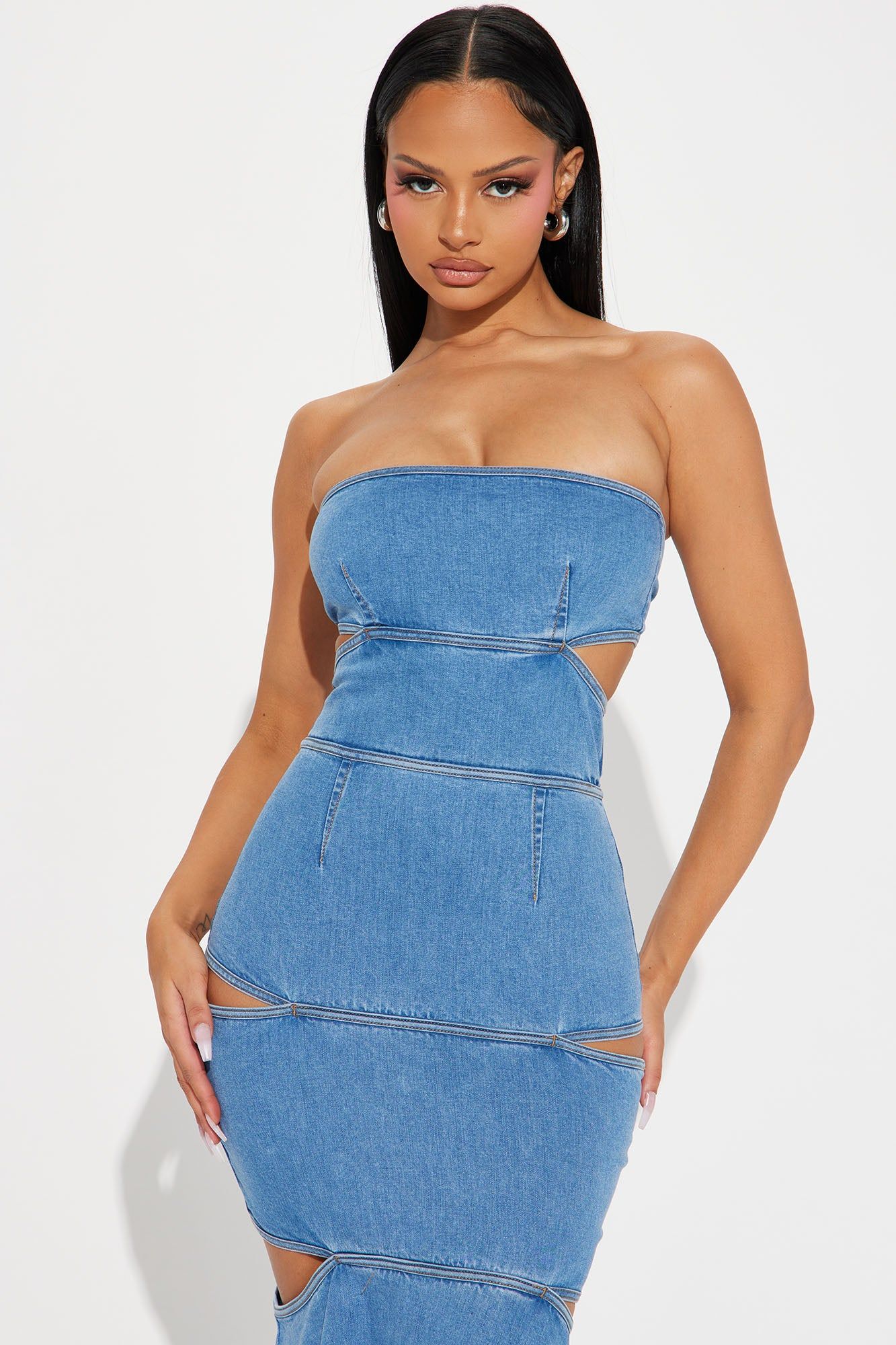 Raya Denim Maxi Dress - Denim sold by Fashion Nova product image thumbnail 2