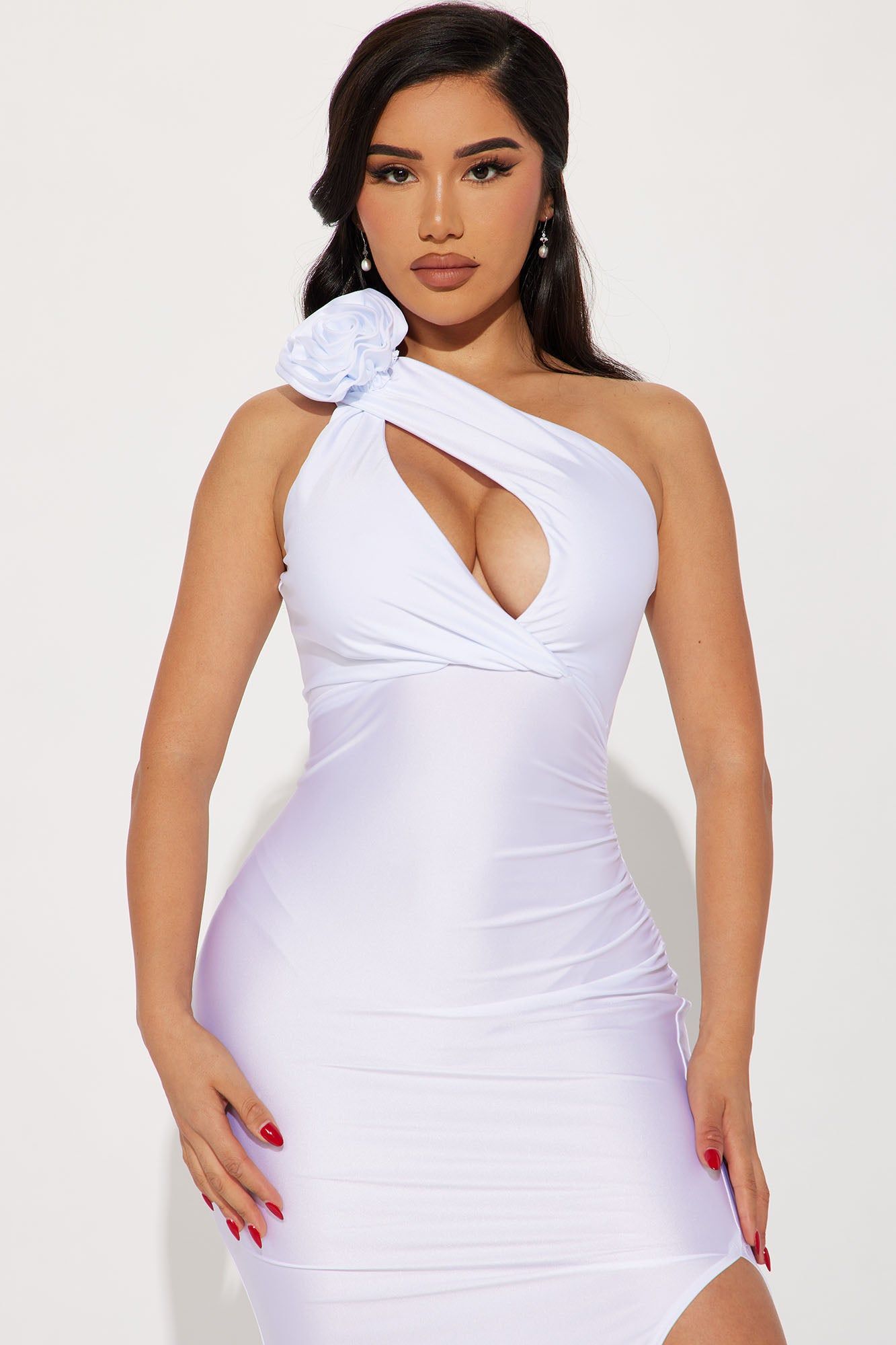 Rosette One Shoulder Gown - White sold by Fashion Nova product image thumbnail 2