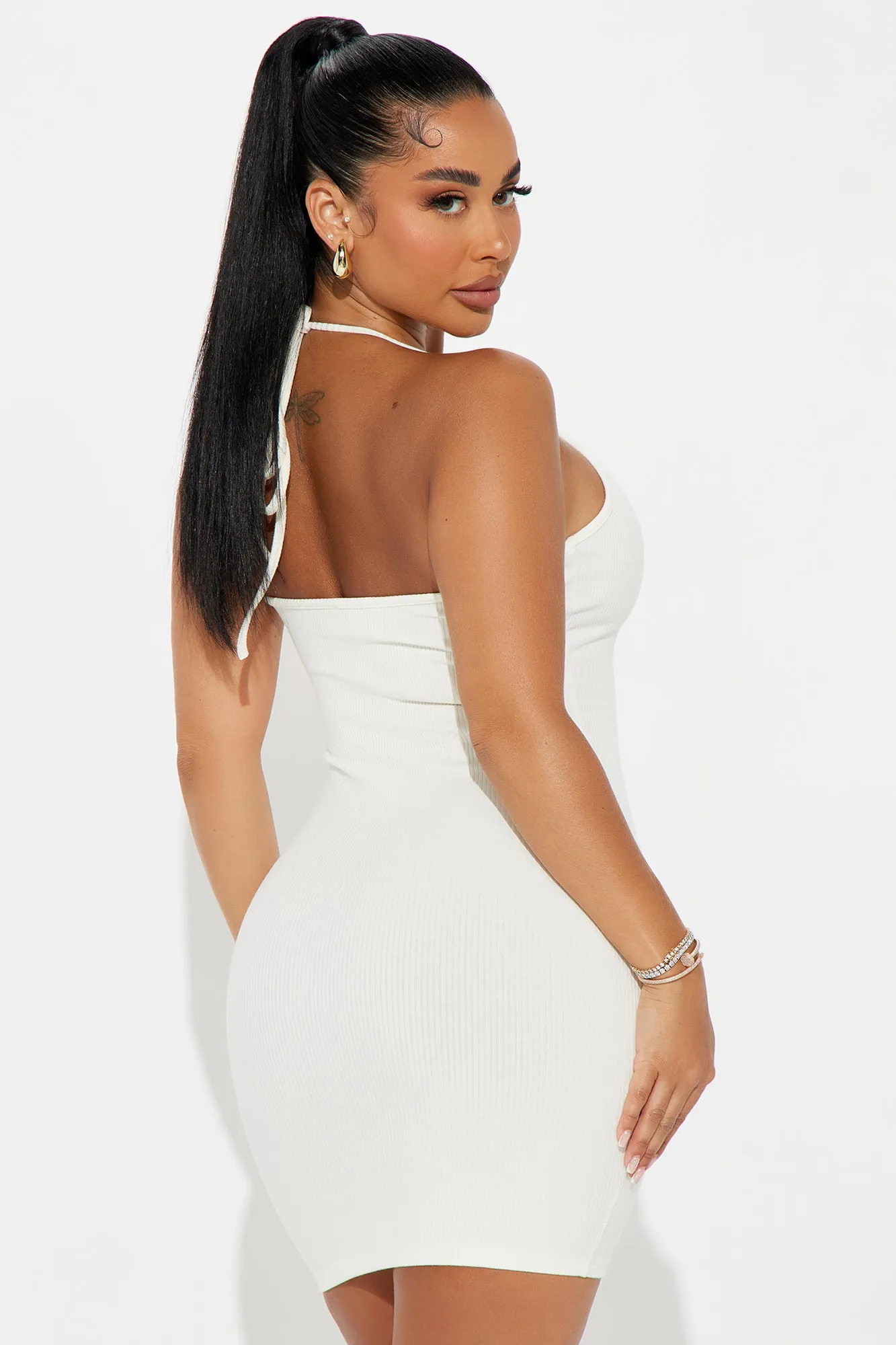 Skyler Snatched Mini Dress - Off White sold by Fashion Nova product image thumbnail 4