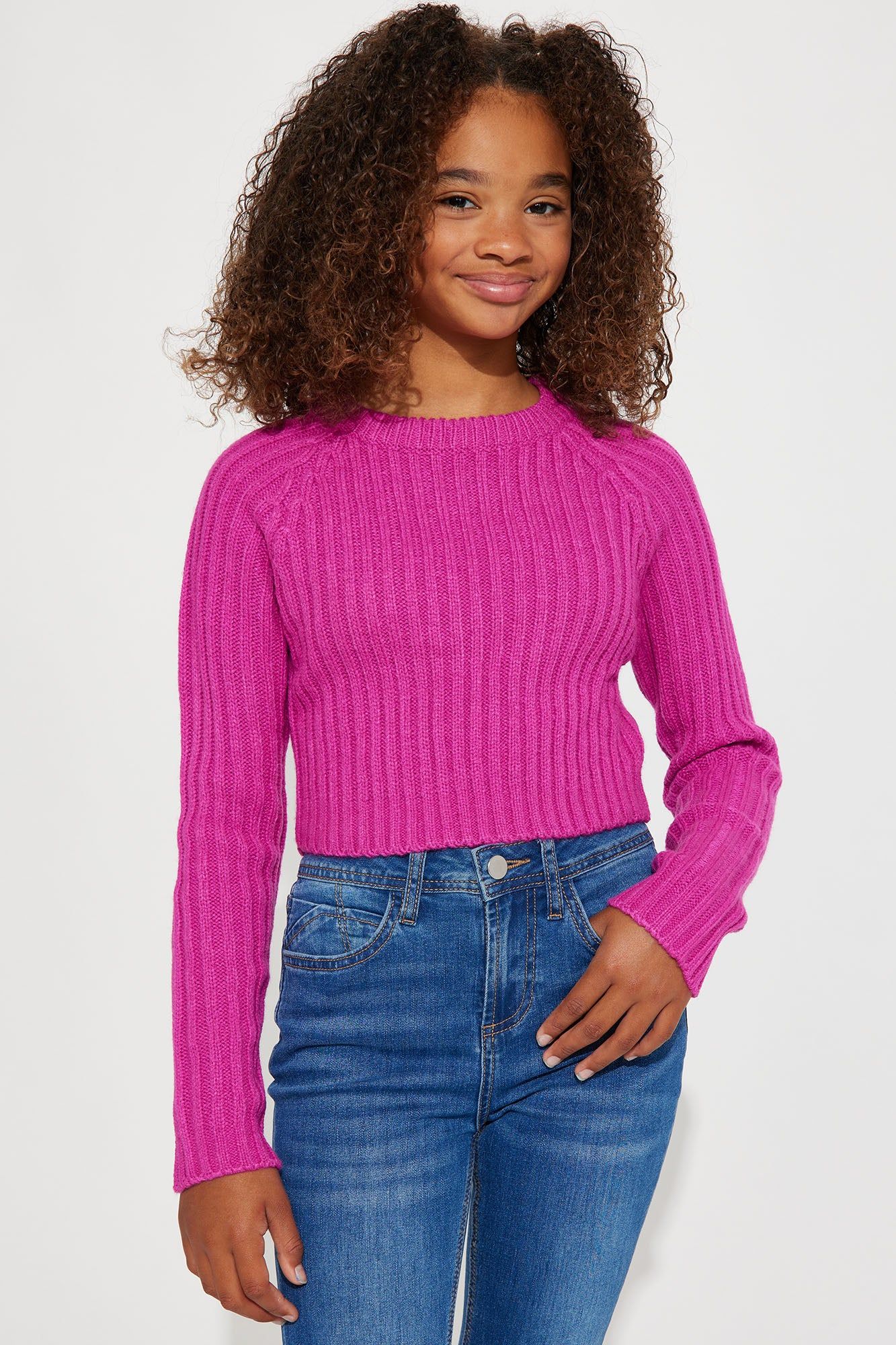 Mini The Ultimate Staple Sweater - Pink sold by Fashion Nova