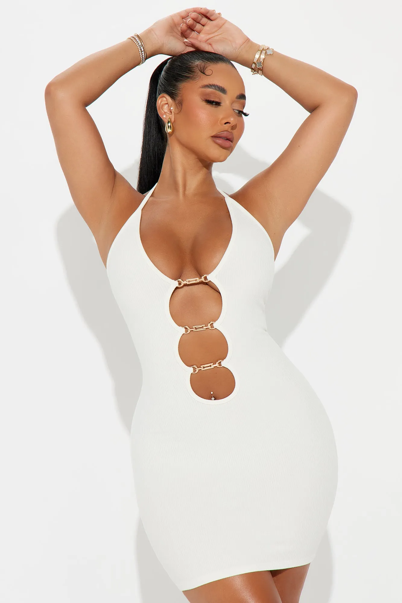 Skyler Snatched Mini Dress - Off White sold by Fashion Nova product image thumbnail 2