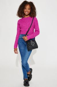 Mini The Ultimate Staple Sweater - Pink sold by Fashion Nova