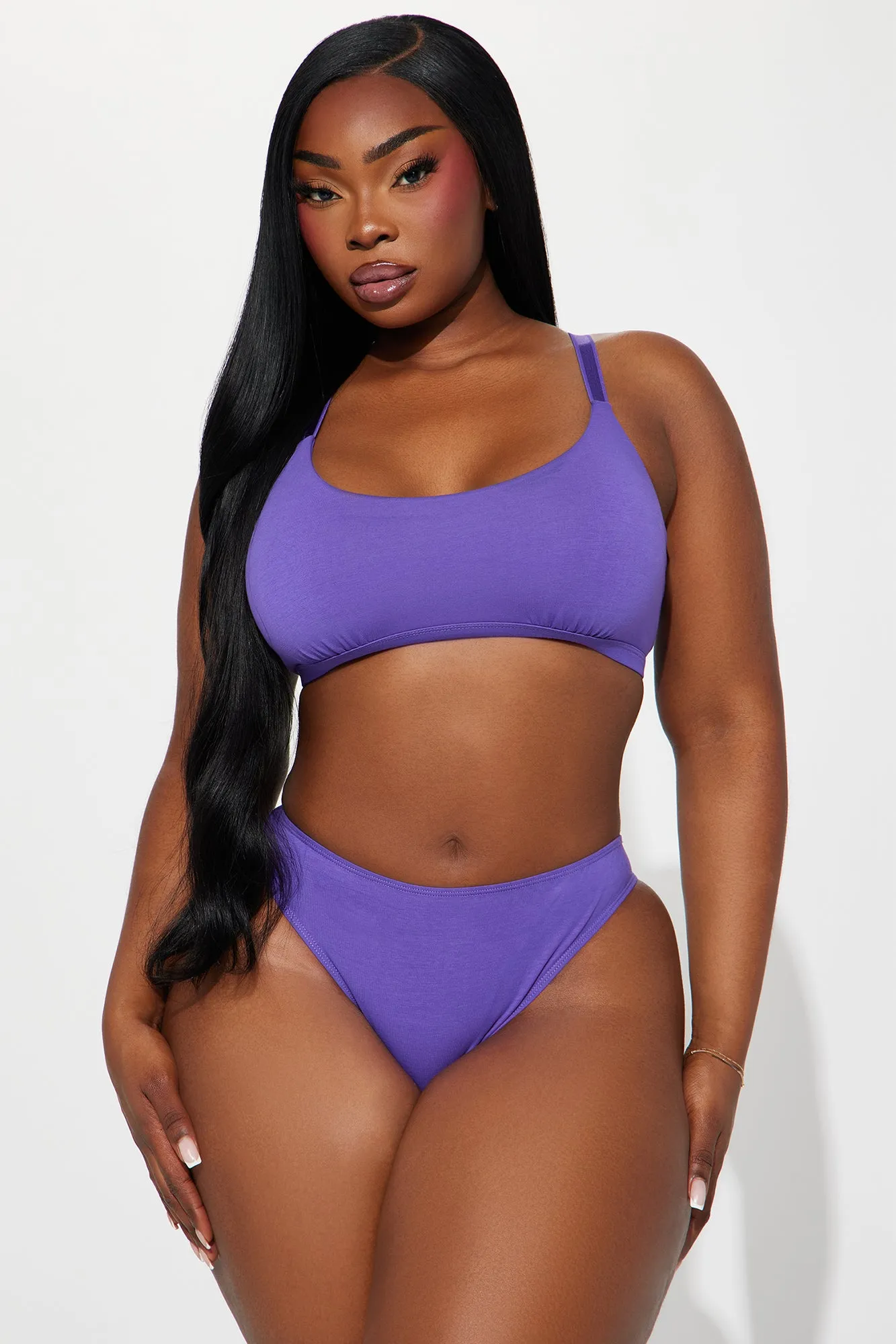 Nova Cotton Scoop Neck Bralette - Purple sold by Fashion Nova product image thumbnail 5