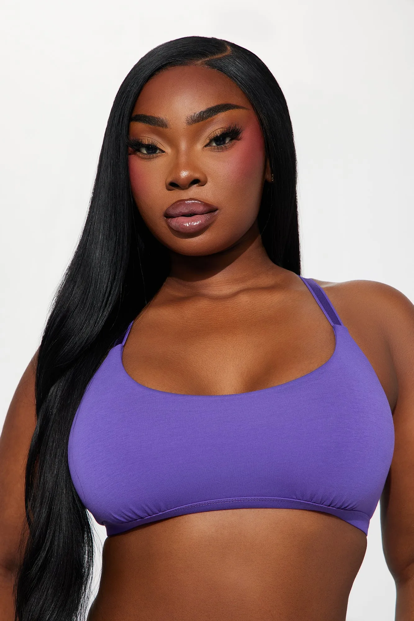 Nova Cotton Scoop Neck Bralette - Purple sold by Fashion Nova product image thumbnail 4
