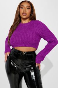 The Ultimate Staple Sweater - Purple sold by Fashion Nova