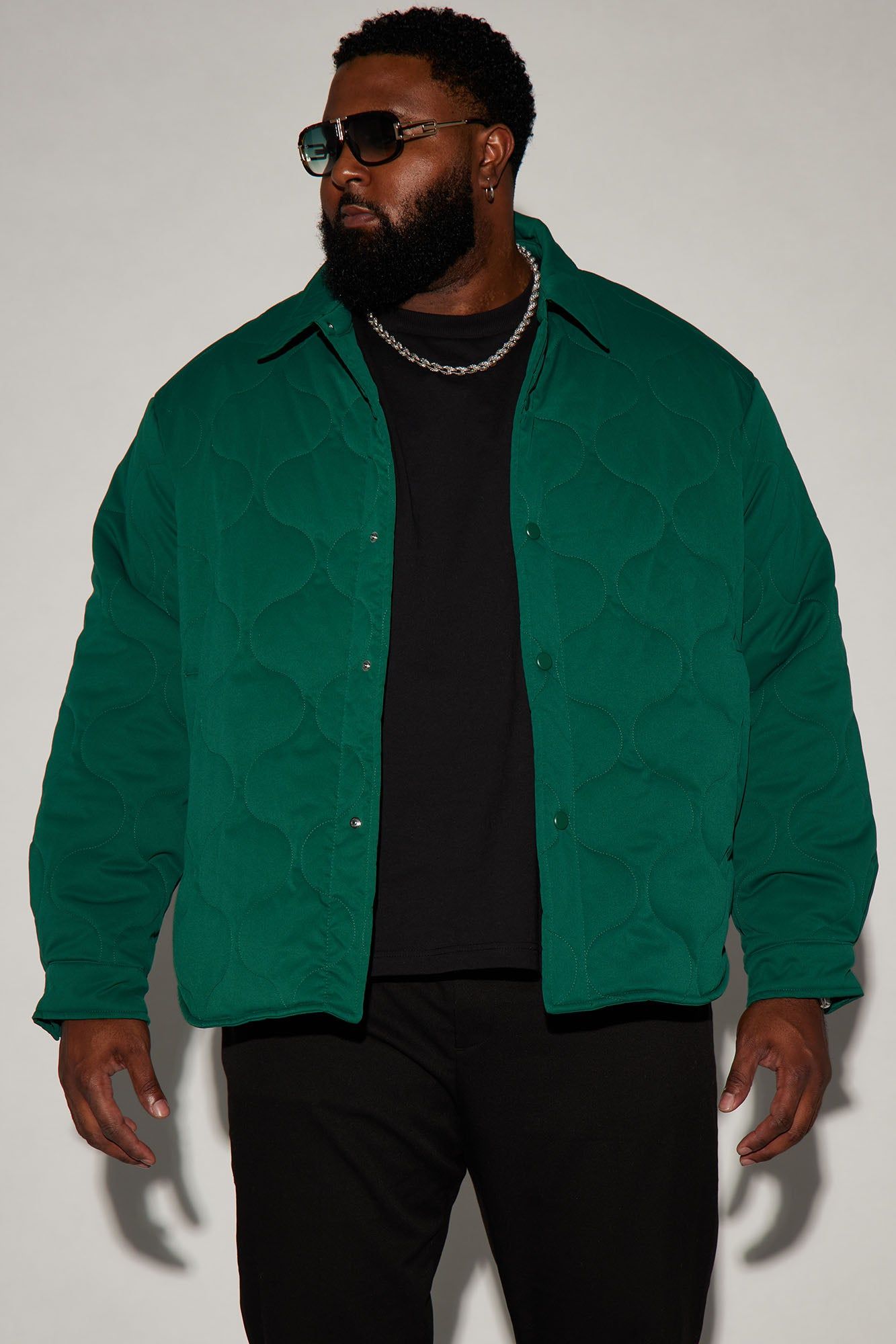 Making Progress Quilted Shacket - Kelly Green sold by Fashion Nova product image thumbnail 4