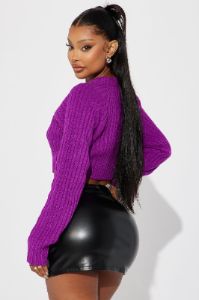 The Ultimate Staple Sweater - Purple sold by Fashion Nova