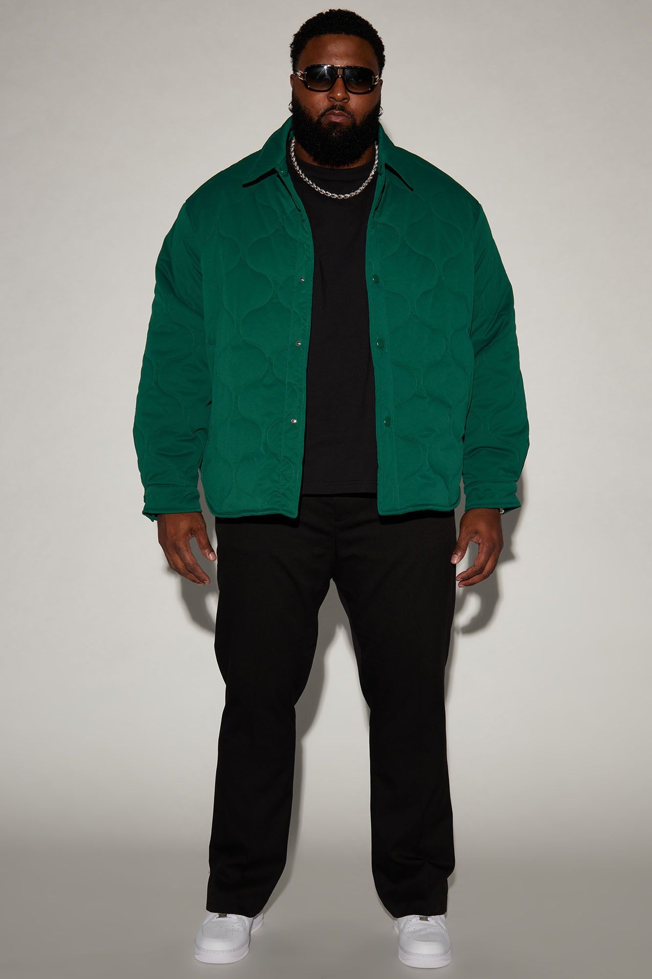 Making Progress Quilted Shacket - Kelly Green sold by Fashion Nova product image thumbnail 5