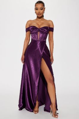 Ellie Satin Gown - Purple made by Fashion Nova