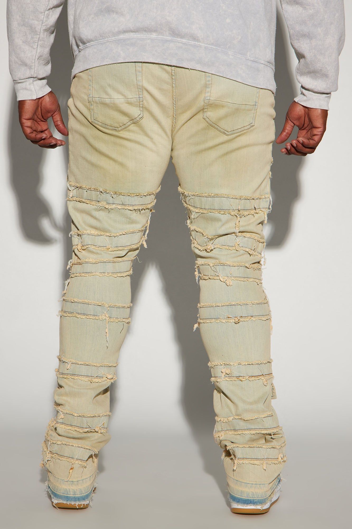 Cant See Me Fray Stacked Skinny Flare Jeans - Vintage Blue Wash sold by Fashion Nova product image thumbnail 8