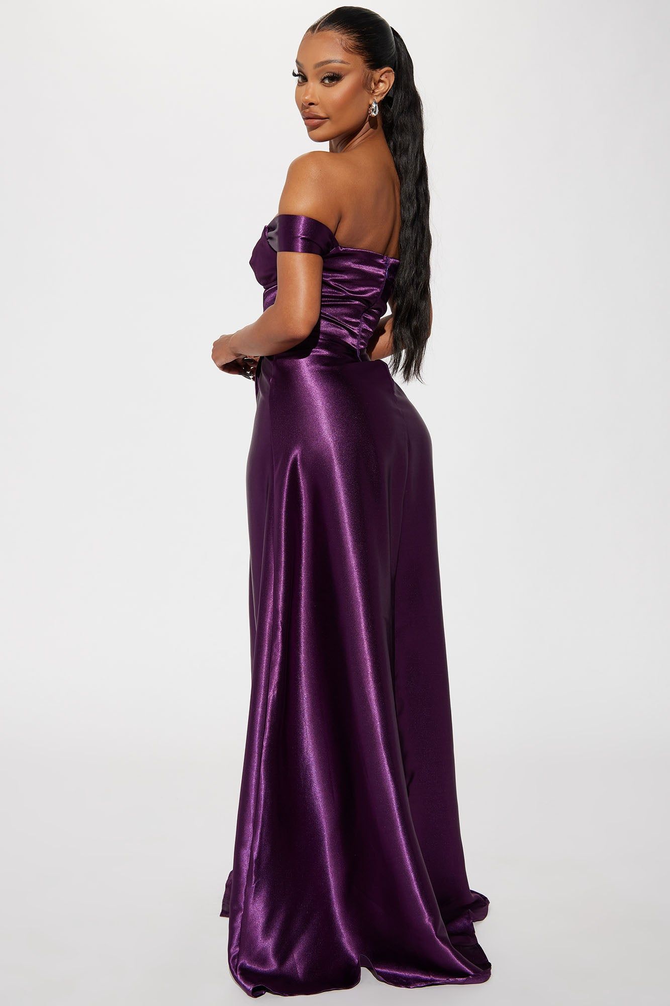 Ellie Satin Gown - Purple sold by Fashion Nova product image thumbnail 3