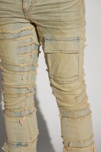 Cant See Me Fray Stacked Skinny Flare Jeans - Vintage Blue Wash sold by Fashion Nova