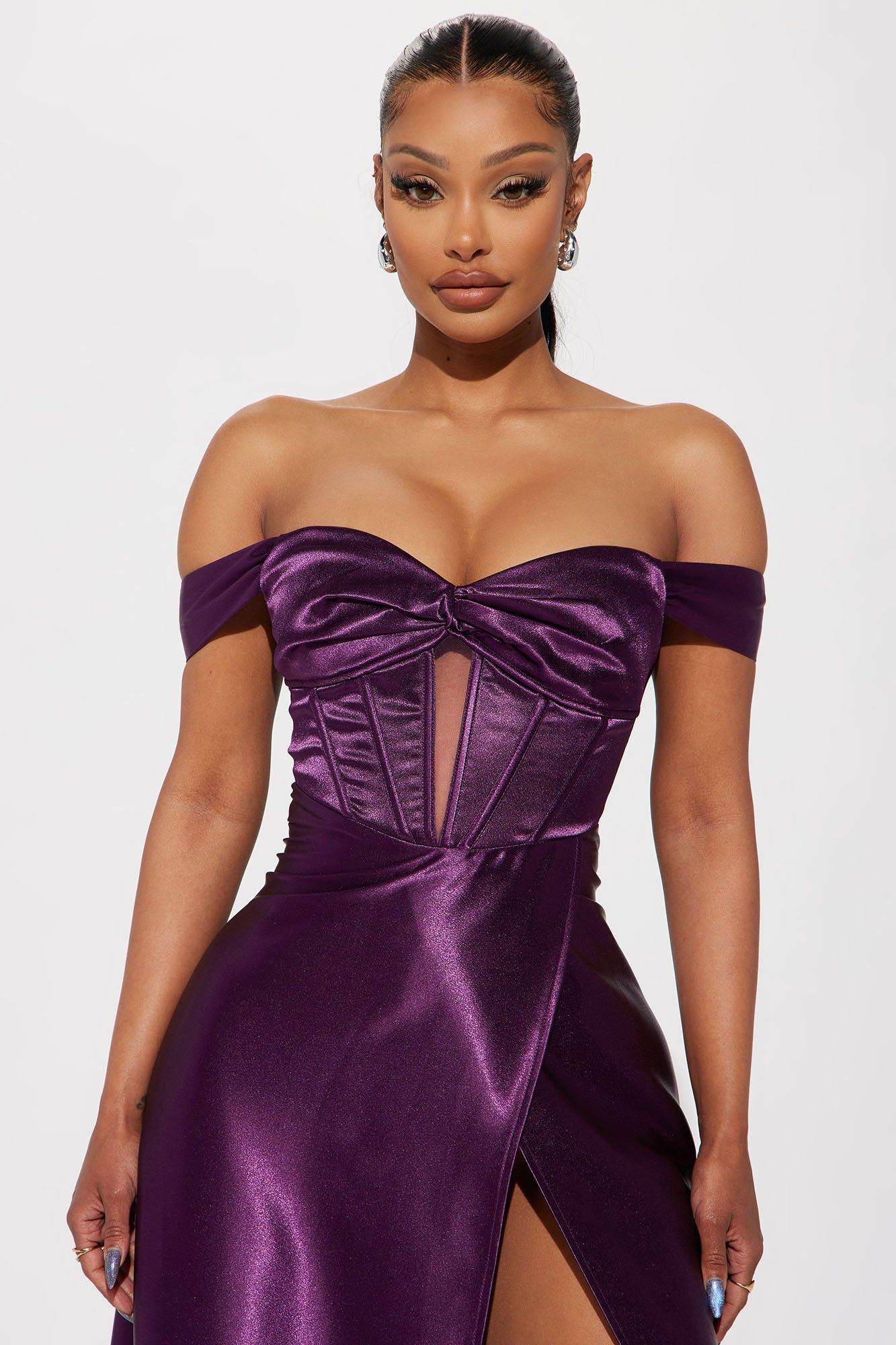 Ellie Satin Gown - Purple sold by Fashion Nova product image thumbnail 2