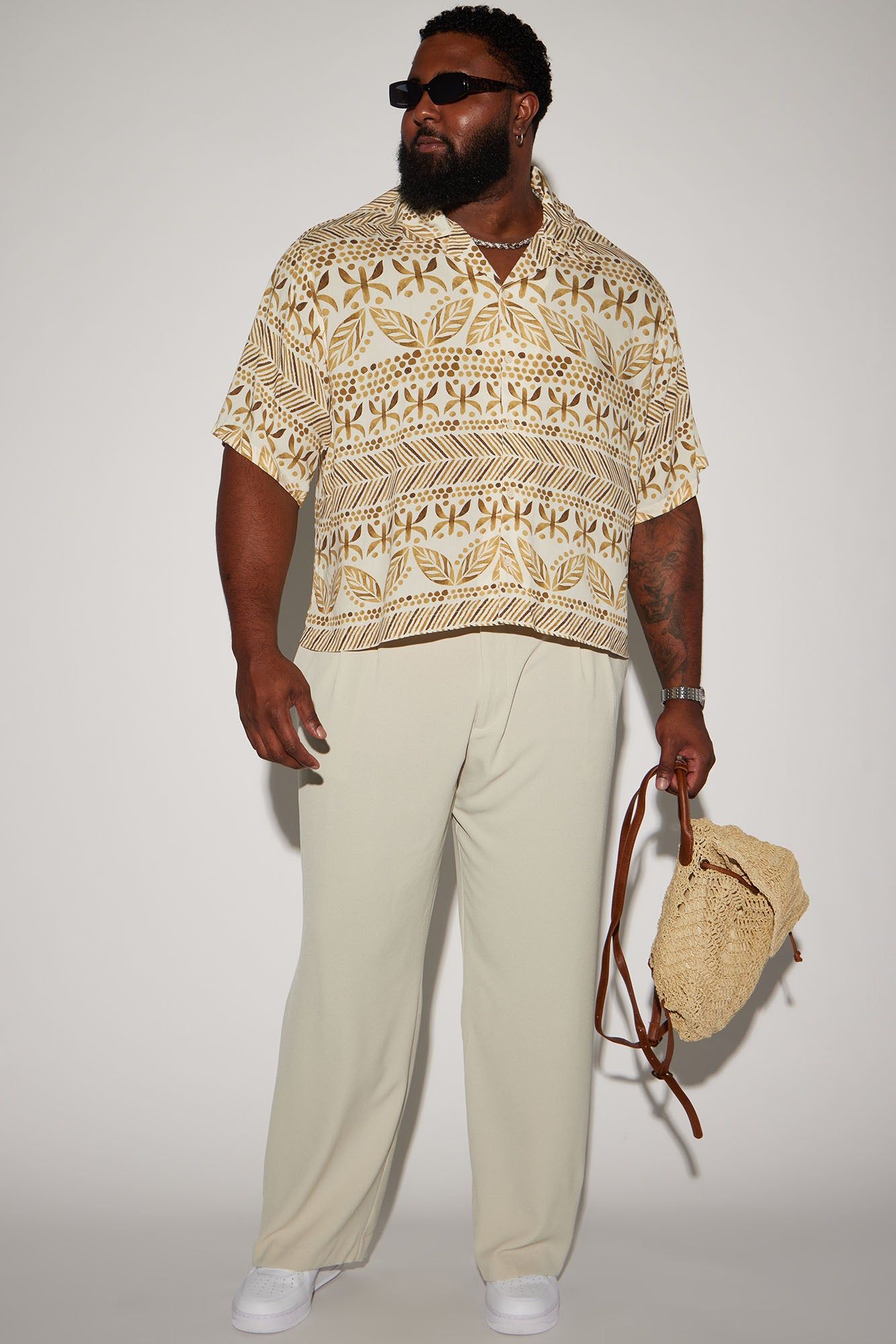 Gold View Button Up Shirt - Off White/combo sold by Fashion Nova product image thumbnail 5