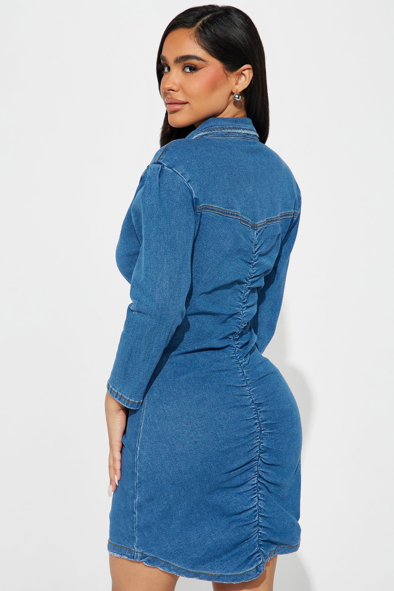 Kate Denim Mini Dress - Medium Wash sold by Fashion Nova product image thumbnail 3