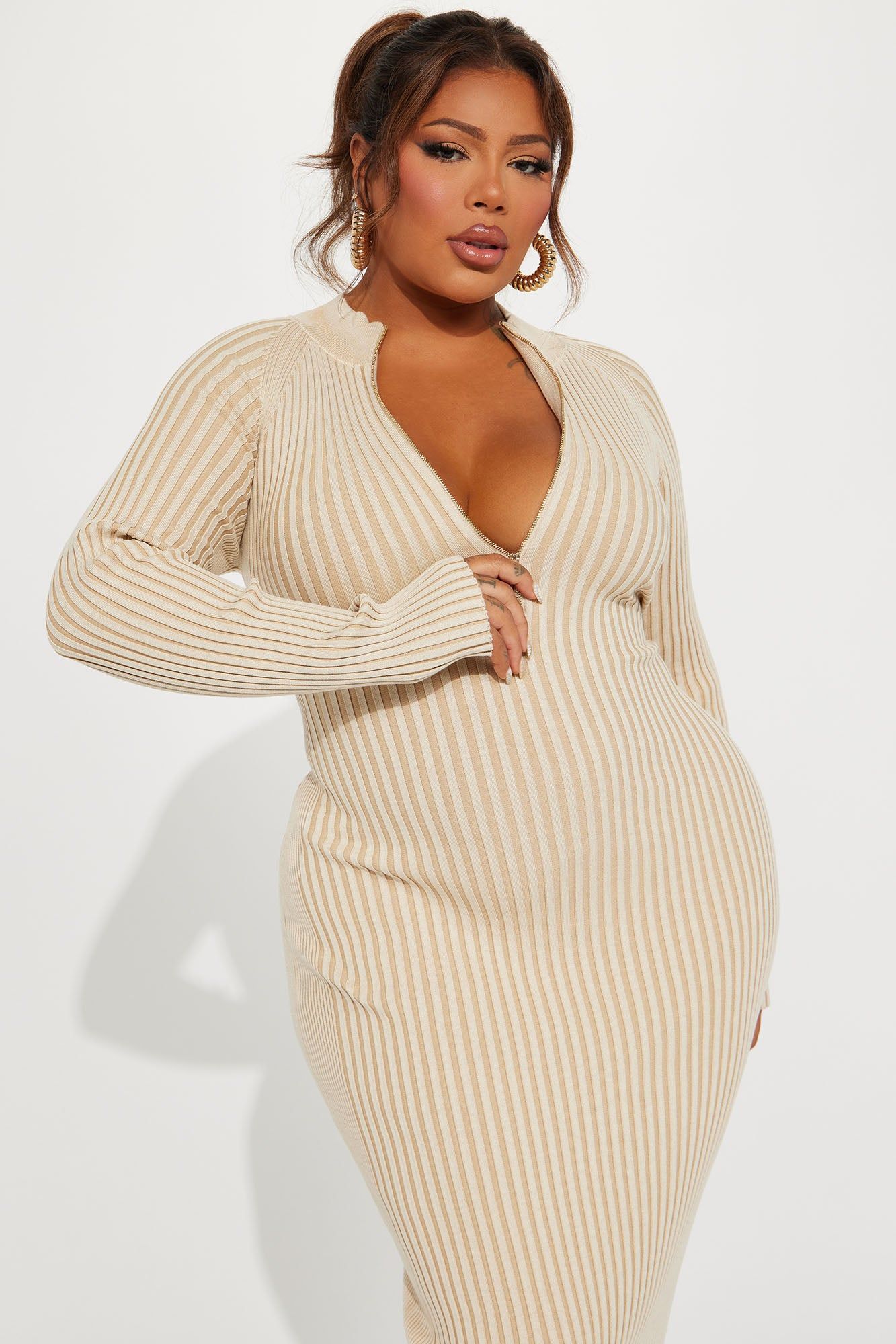 Keeping You Warm Sweater Maxi Dress - Cream sold by Fashion Nova product image thumbnail 5