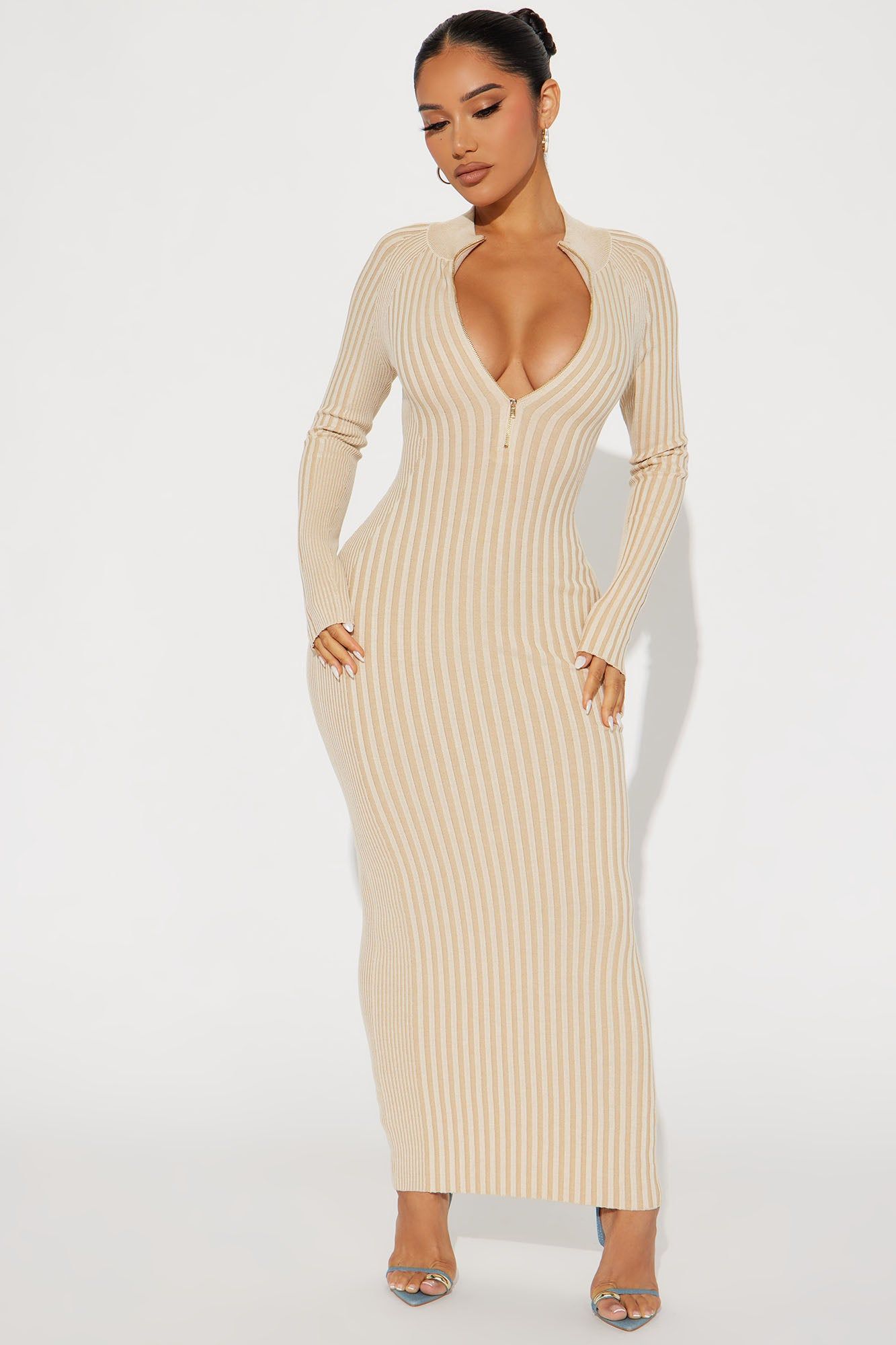 Keeping You Warm Sweater Maxi Dress - Cream sold by Fashion Nova