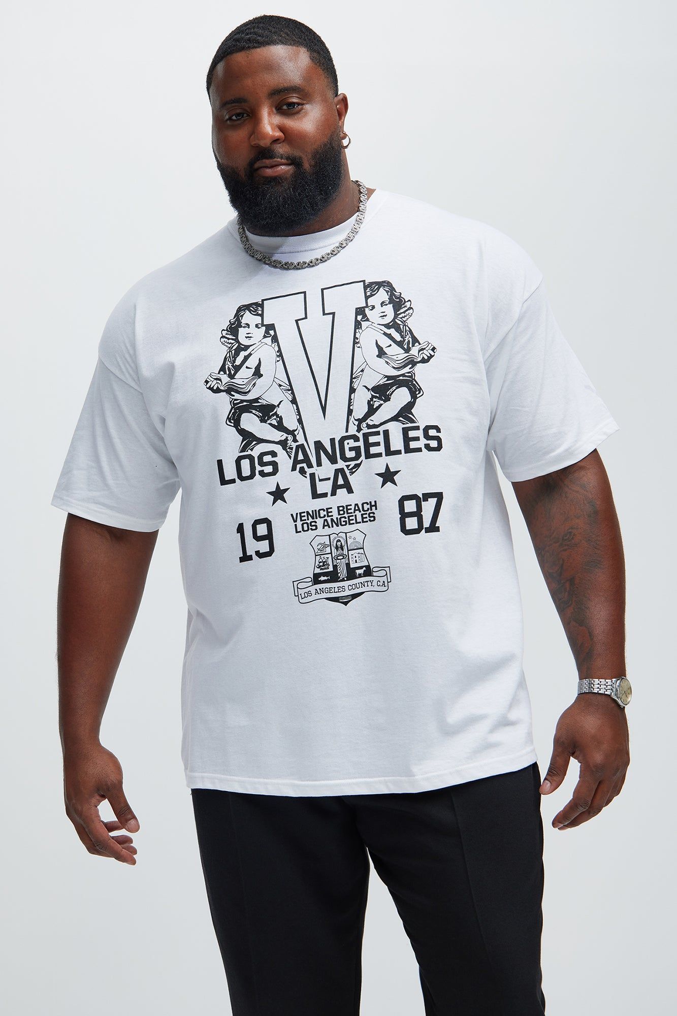 LA City Of Angeles Short Sleeve Tee - White sold by Fashion Nova product image thumbnail 4